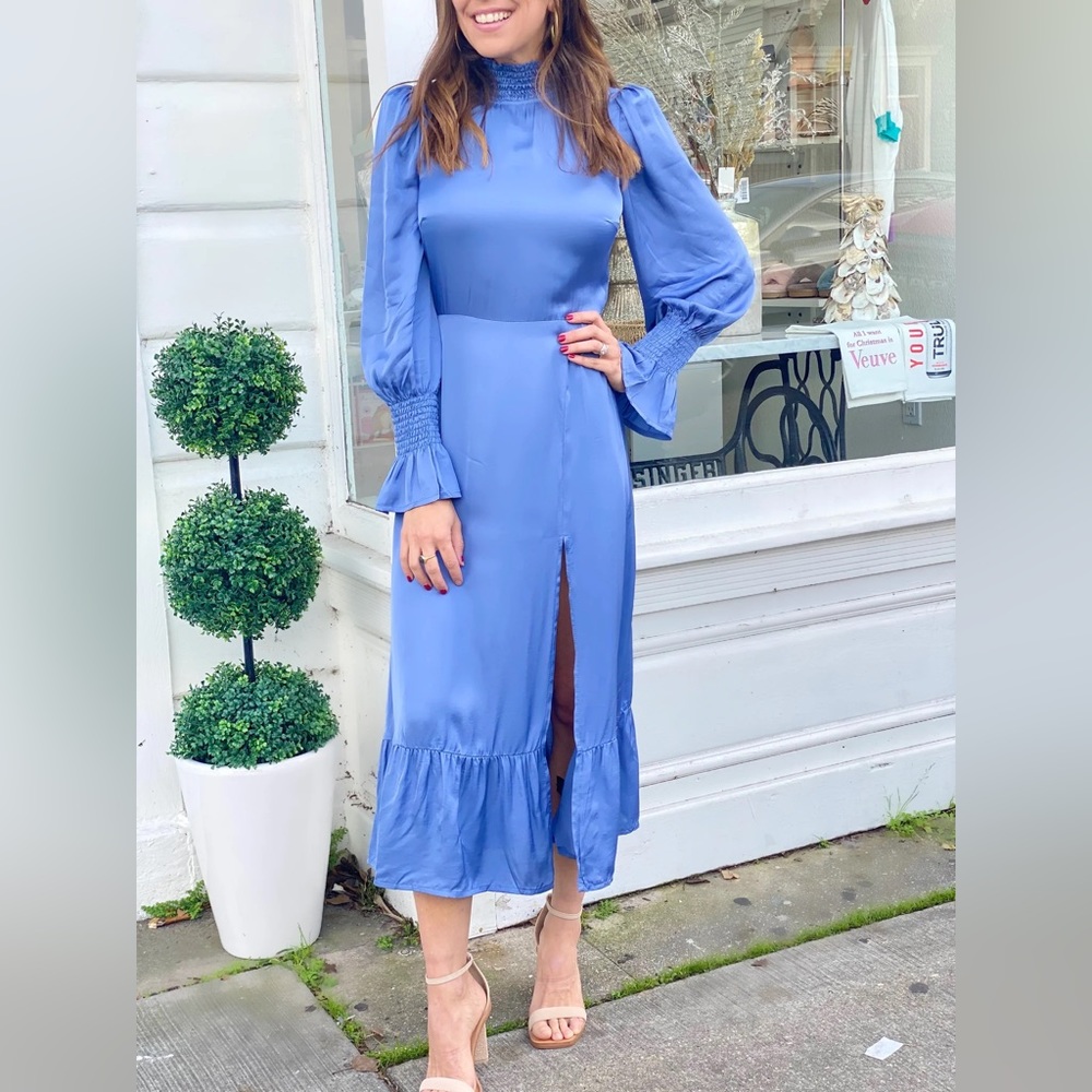 Karlie Smocked Neck Midi Dress